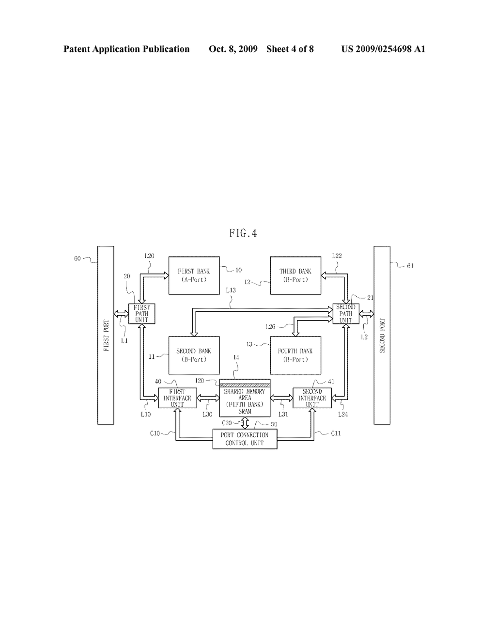 MULTI PORT MEMORY DEVICE WITH SHARED MEMORY AREA USING LATCH TYPE MEMORY CELLS AND DRIVING METHOD - diagram, schematic, and image 05