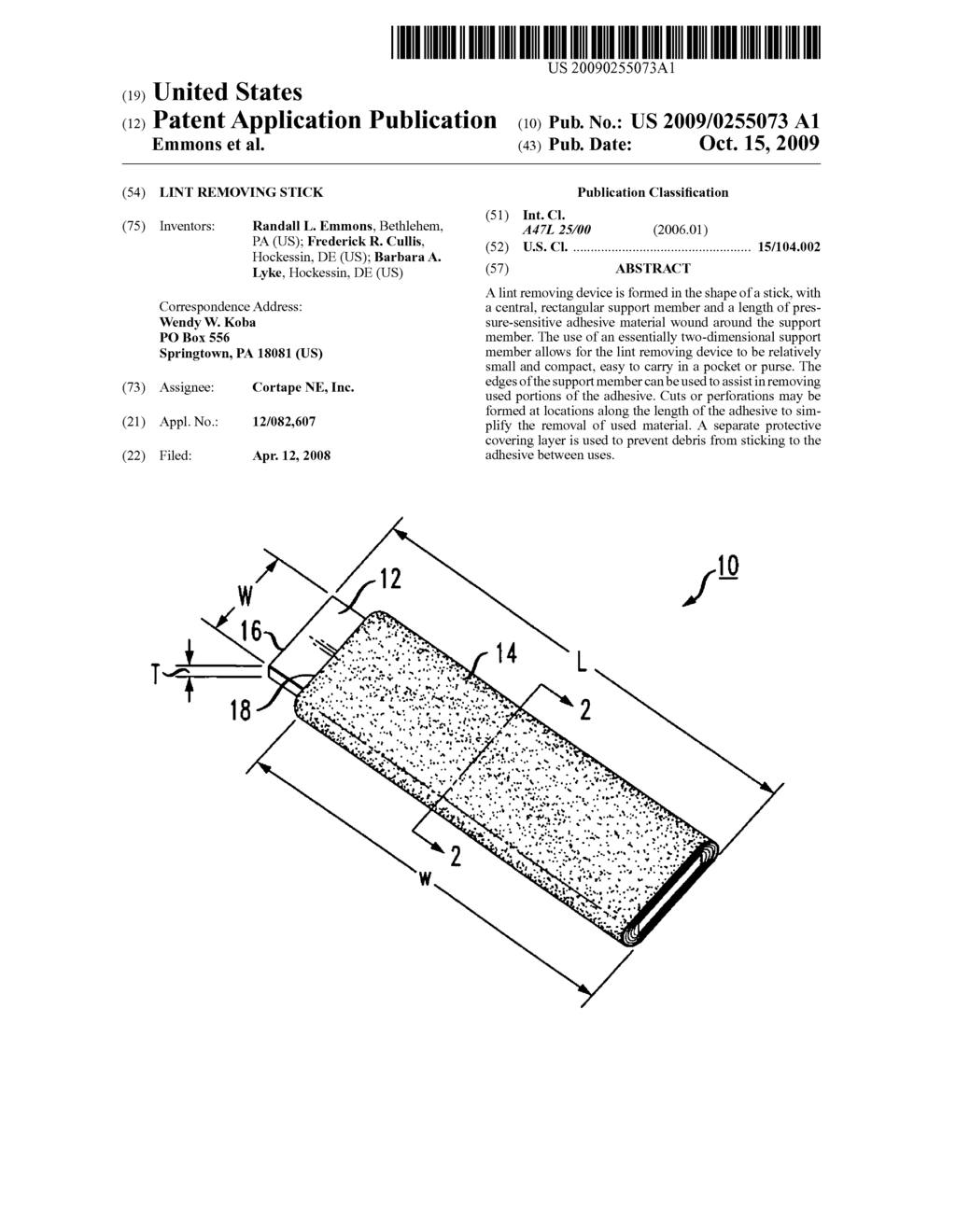 Lint removing stick - diagram, schematic, and image 01