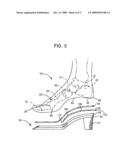 DEVICE FOR HIGH-HEELED SHOES AND METHOD OF CONSTRUCTING A HIGH-HEELED SHOE diagram and image