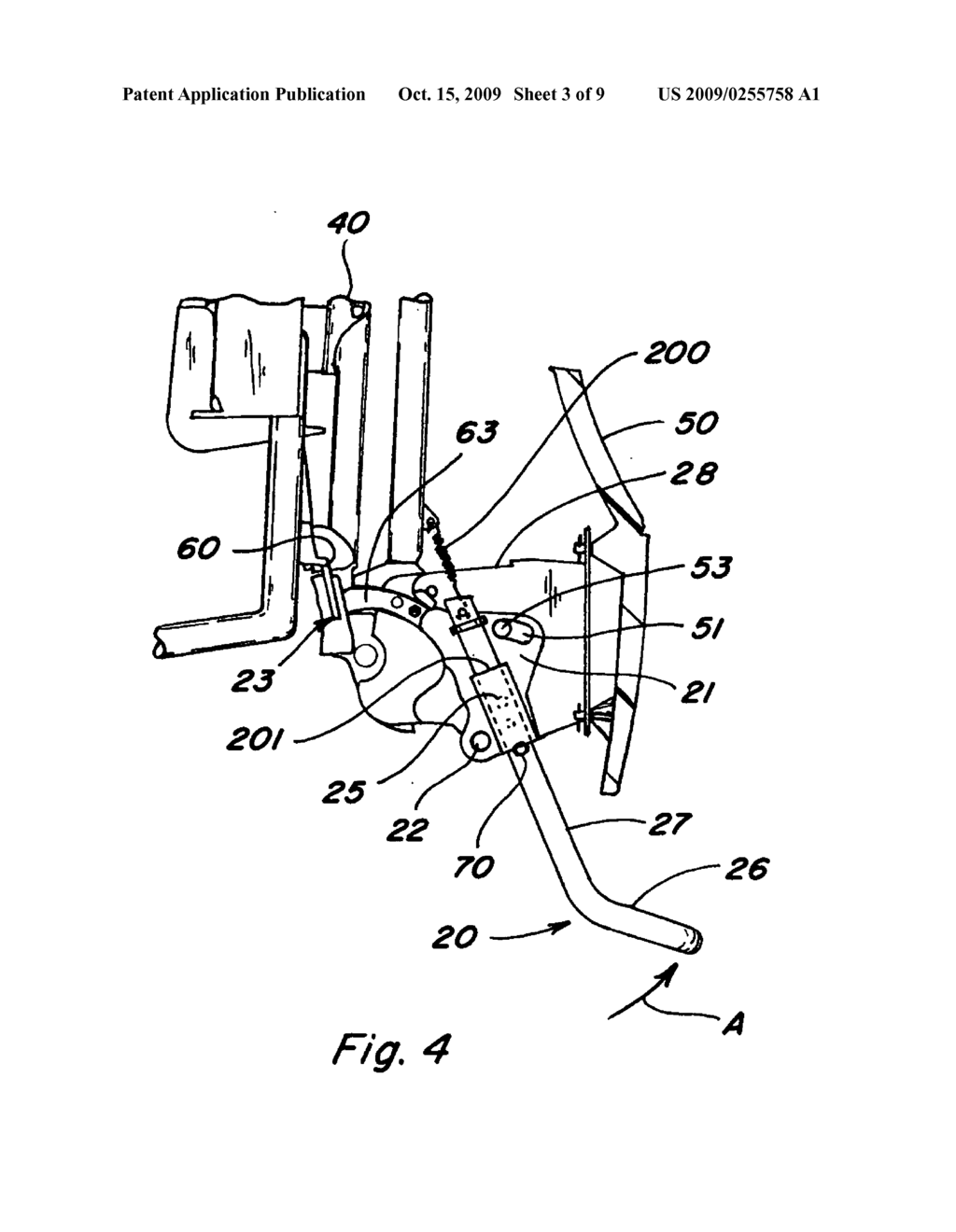 Novel rear deck service ladder and handle assembly for combines - diagram, schematic, and image 04