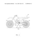 Dual center-mount and rear axle stand for motorbikes and method of use diagram and image