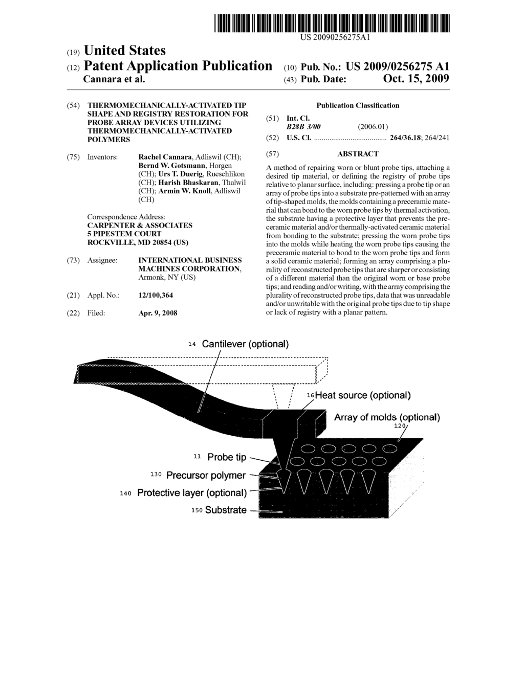 THERMOMECHANICALLY-ACTIVATED TIP SHAPE AND REGISTRY RESTORATION FOR PROBE ARRAY DEVICES UTILIZING THERMOMECHANICALLY-ACTIVATED POLYMERS - diagram, schematic, and image 01