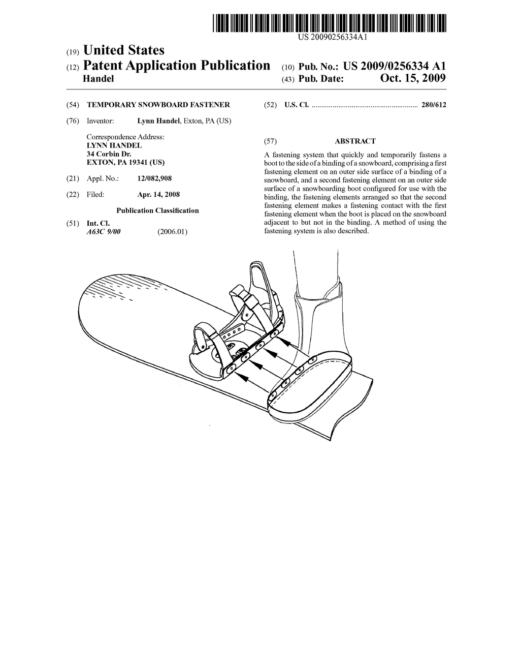 Temporary snowboard fastener - diagram, schematic, and image 01