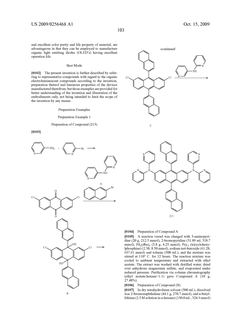 Novel organic electroluminescent compounds and organic electroluminescent device using the same - diagram, schematic, and image 105