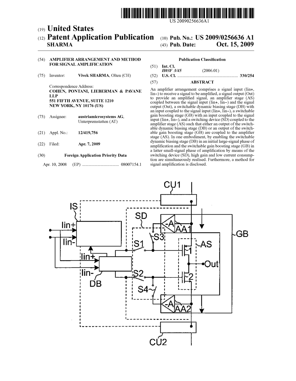 Amplifier Arrangement and Method for Signal Amplification - diagram, schematic, and image 01