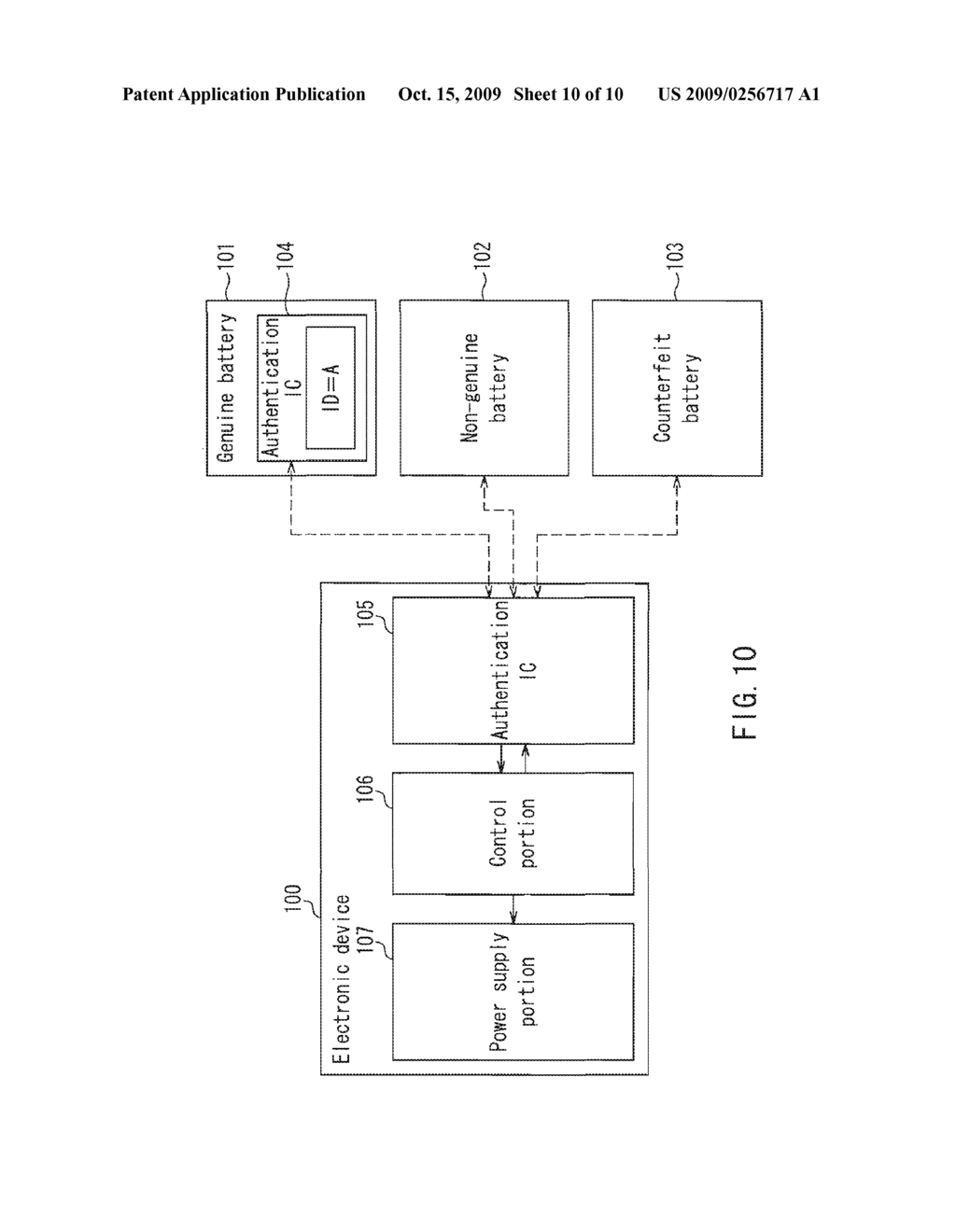 BATTERY AUTHENTICATION SYSTEM, ELECTRONIC DEVICE, BATTERY, AND BATTERY CHARGER - diagram, schematic, and image 11