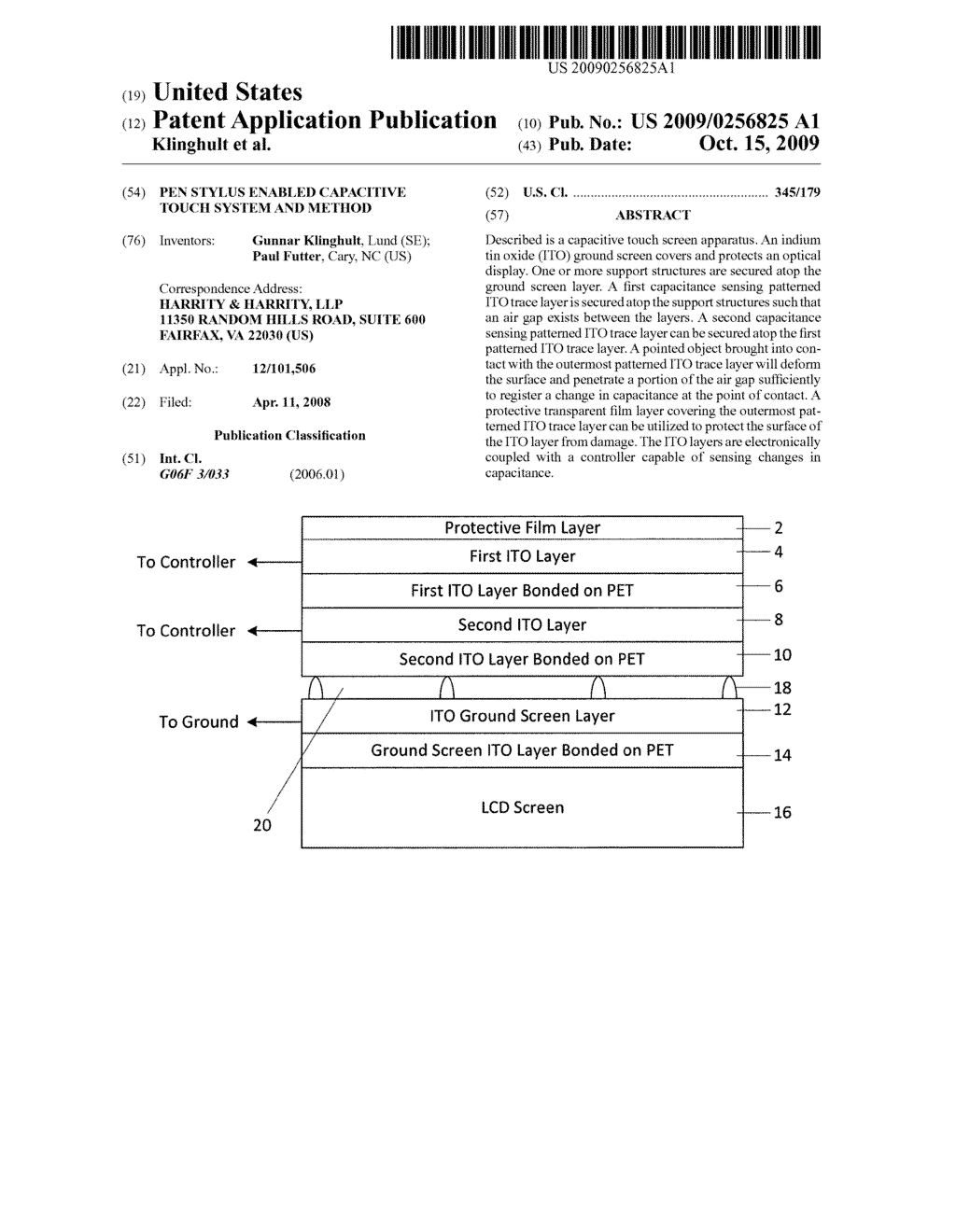 PEN STYLUS ENABLED CAPACITIVE TOUCH SYSTEM AND METHOD - diagram, schematic, and image 01