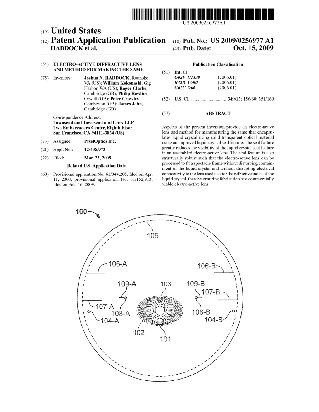 ELECTRO-ACTIVE DIFFRACTIVE LENS AND METHOD FOR MAKING THE SAME - diagram, schematic, and image 01