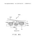 Mirror device comprising drive electrode equipped with stopper function diagram and image