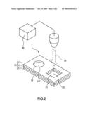 METHOD FOR PATTERNING A COVERING MATERIAL BY USING HIGH-POWER EXCITING BEAM diagram and image