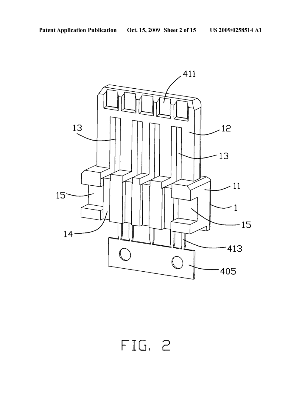 Electrical connector with improved contact arrangement - diagram, schematic, and image 03