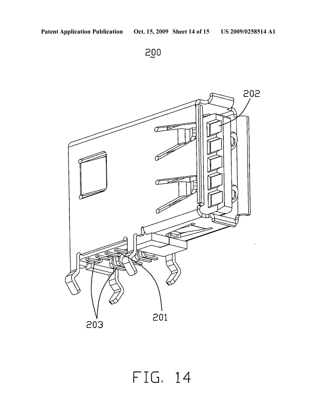 Electrical connector with improved contact arrangement - diagram, schematic, and image 15