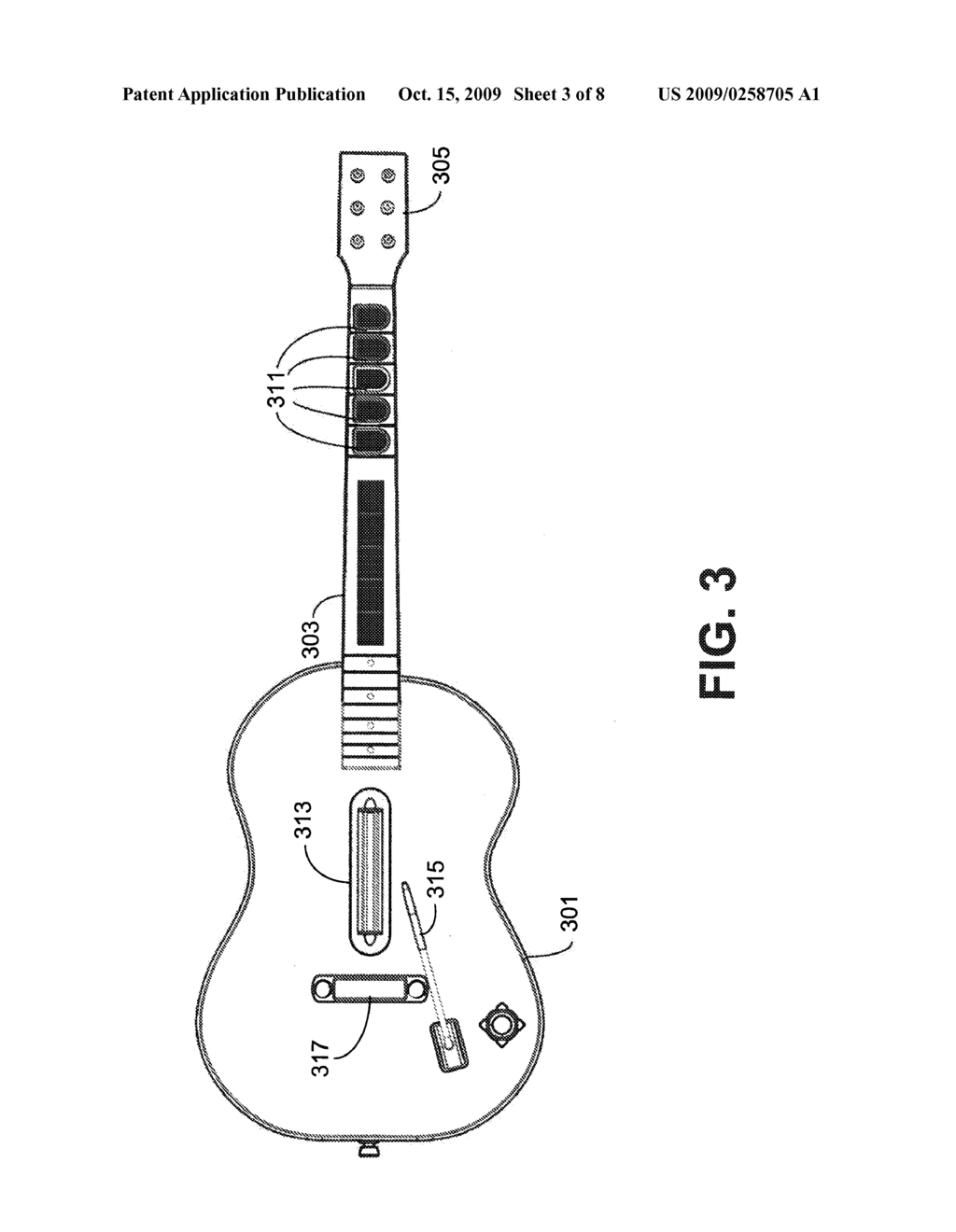 MUSIC VIDEO GAME WITH GUITAR CONTROLLER HAVING AUXILIARY PALM INPUT - diagram, schematic, and image 04