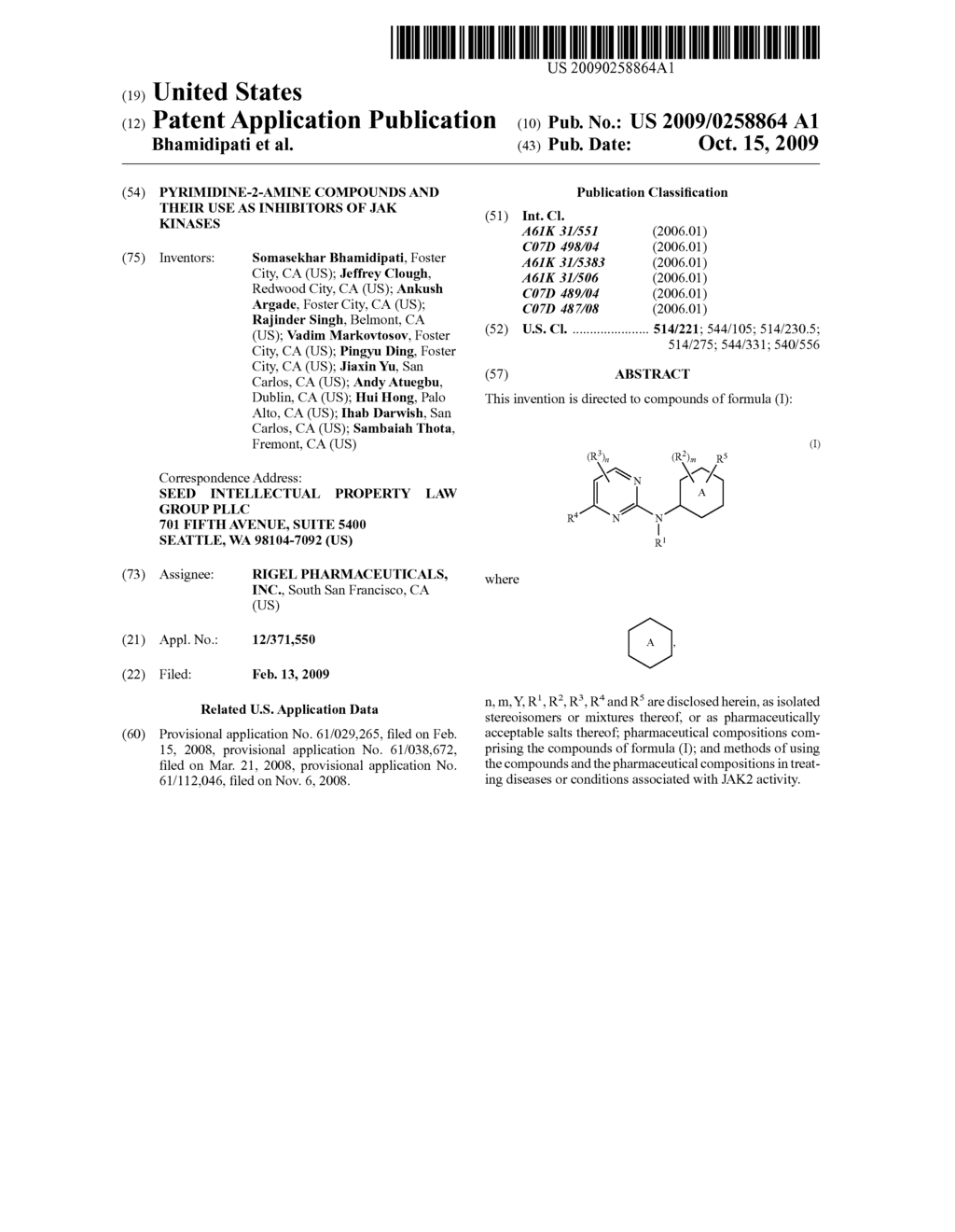 PYRIMIDINE-2-AMINE COMPOUNDS AND THEIR USE AS INHIBITORS OF JAK KINASES - diagram, schematic, and image 01