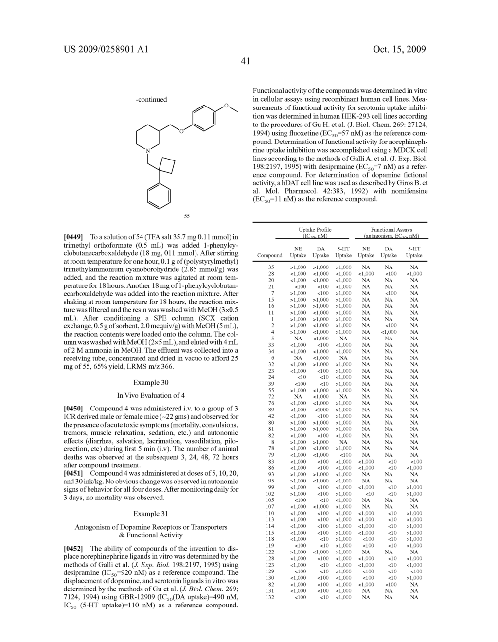 LIGANDS FOR MONOAMINE RECEPTORS AND TRANSPORTERS, AND METHODS OF USE THEREOF - diagram, schematic, and image 43