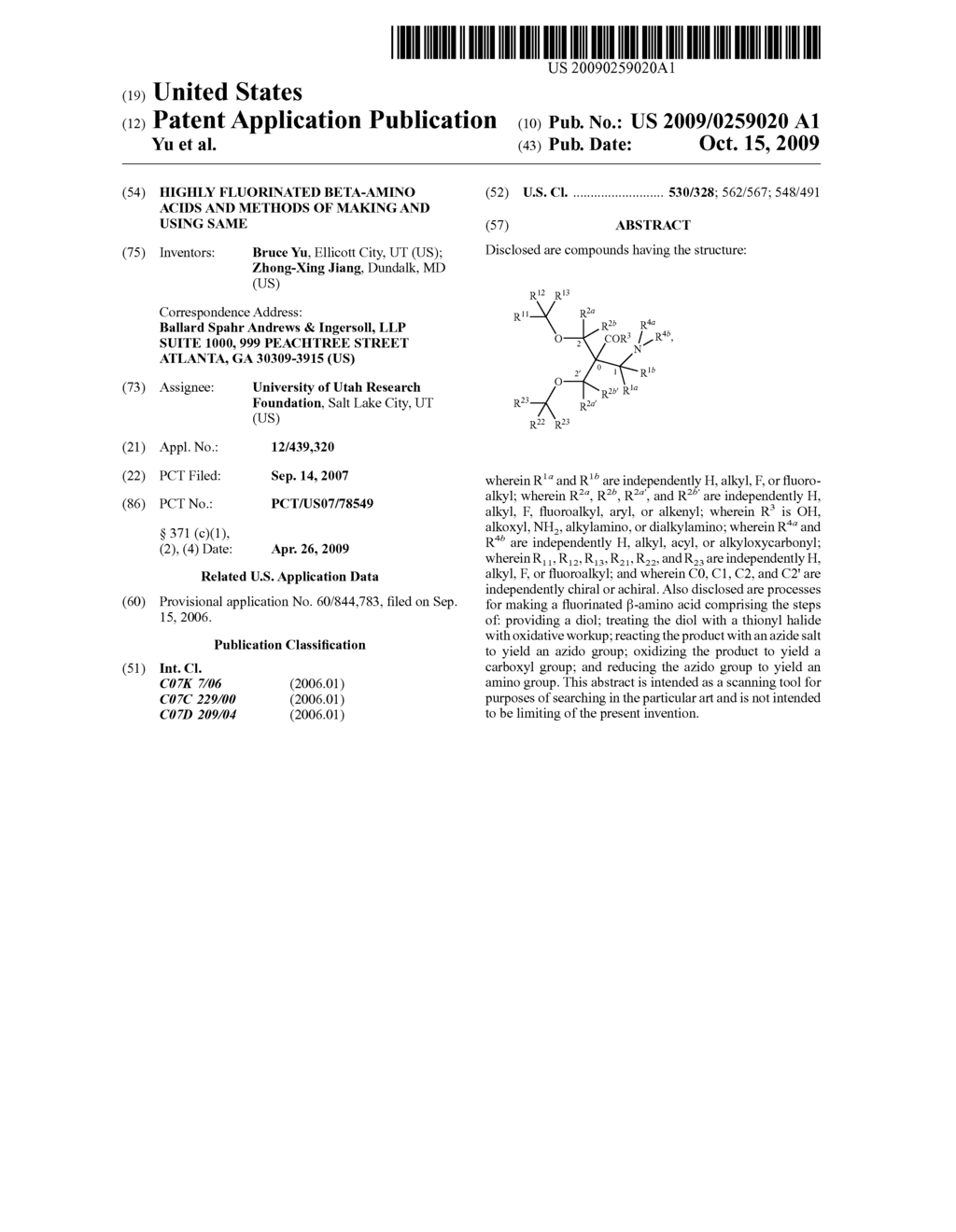 HIGHLY FLUORINATED BETA-AMINO ACIDS AND METHODS OF MAKING AND USING SAME - diagram, schematic, and image 01