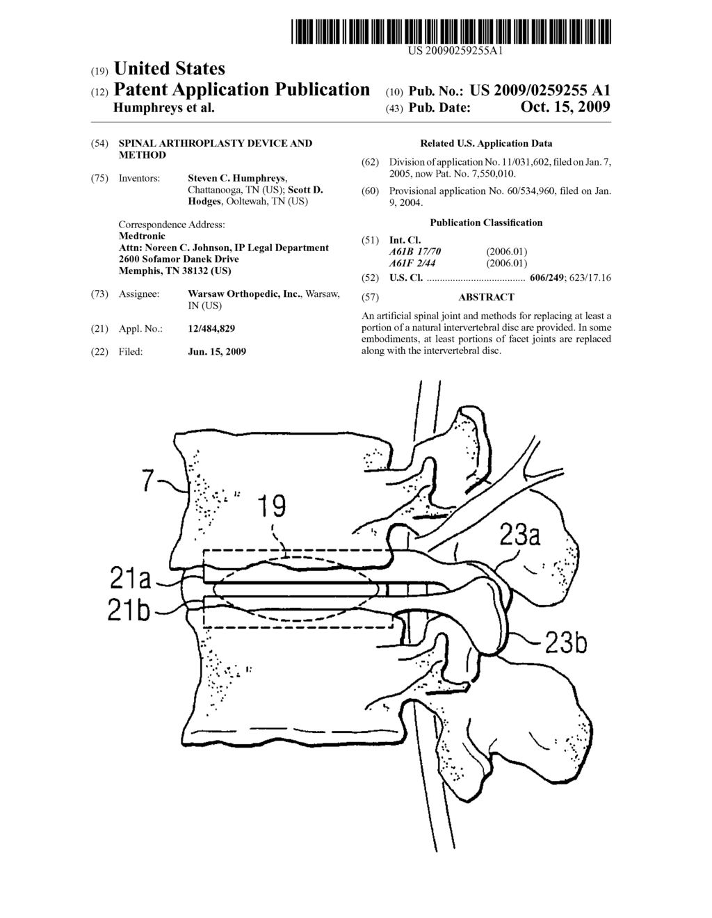 Spinal Arthroplasty Device and Method - diagram, schematic, and image 01