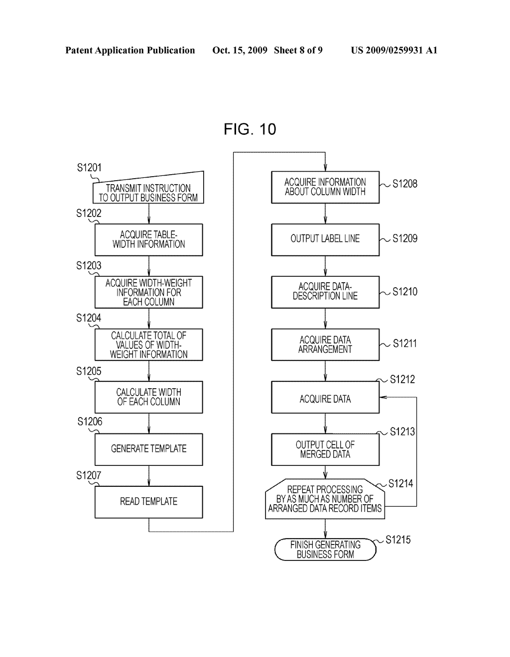 TABLE GENERATING METHOD AND TABLE GENERATING APPARATUS - diagram, schematic, and image 09