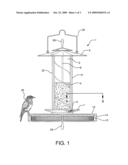 Bird feeder with removeable feeding tray diagram and image