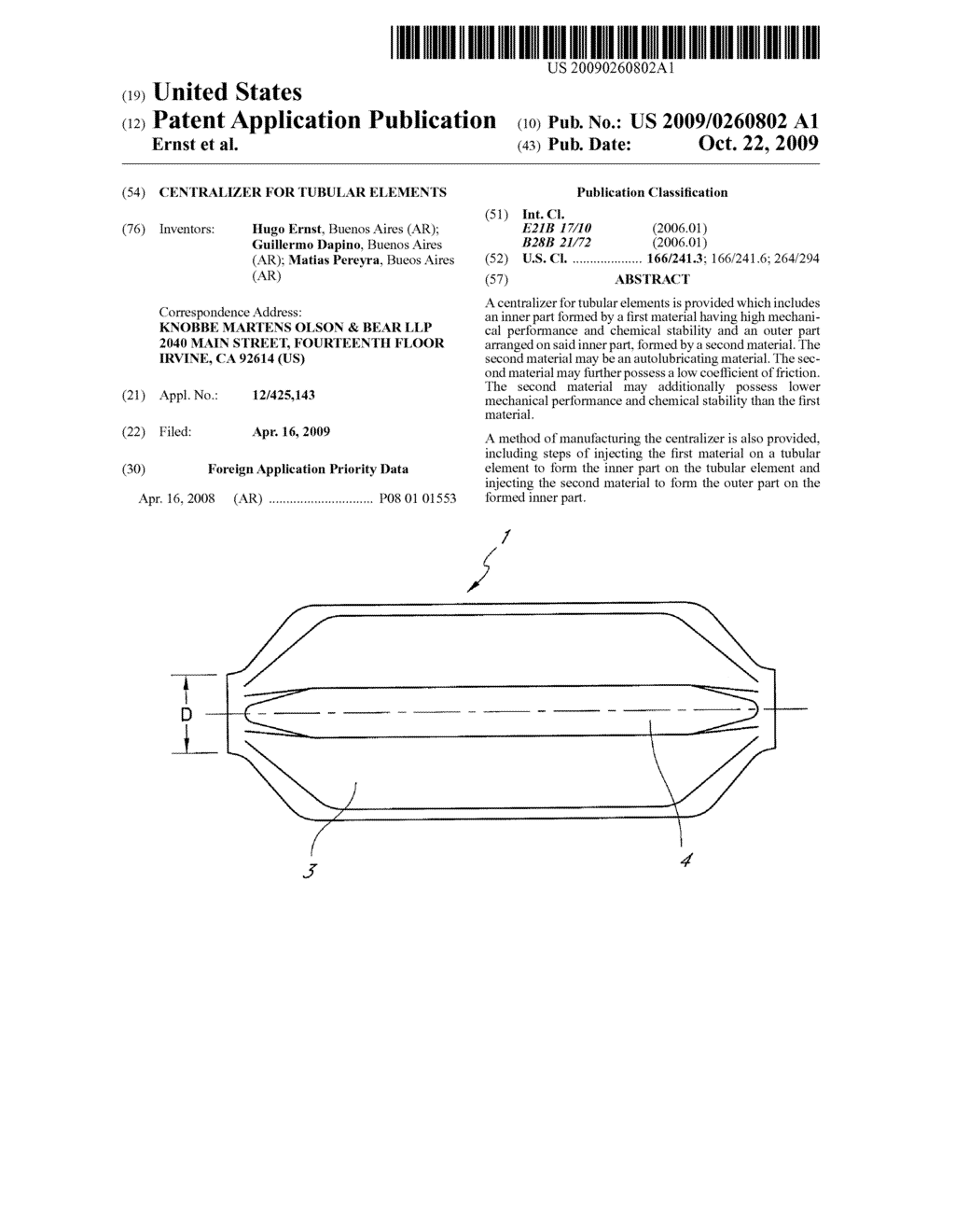 CENTRALIZER FOR TUBULAR ELEMENTS - diagram, schematic, and image 01