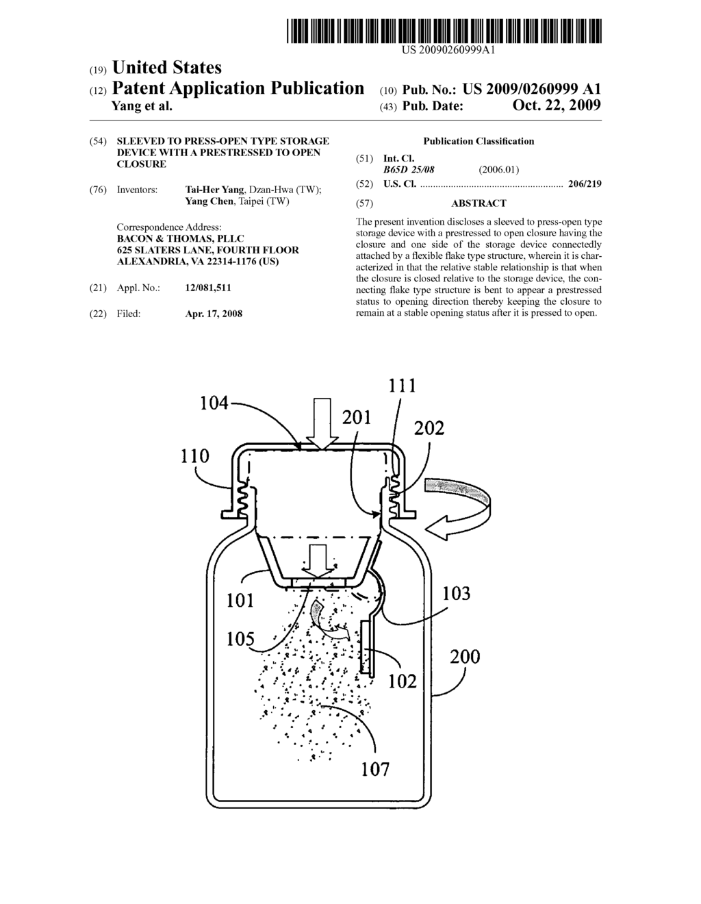 Sleeved to press-open type storage device with a prestressed to open closure - diagram, schematic, and image 01