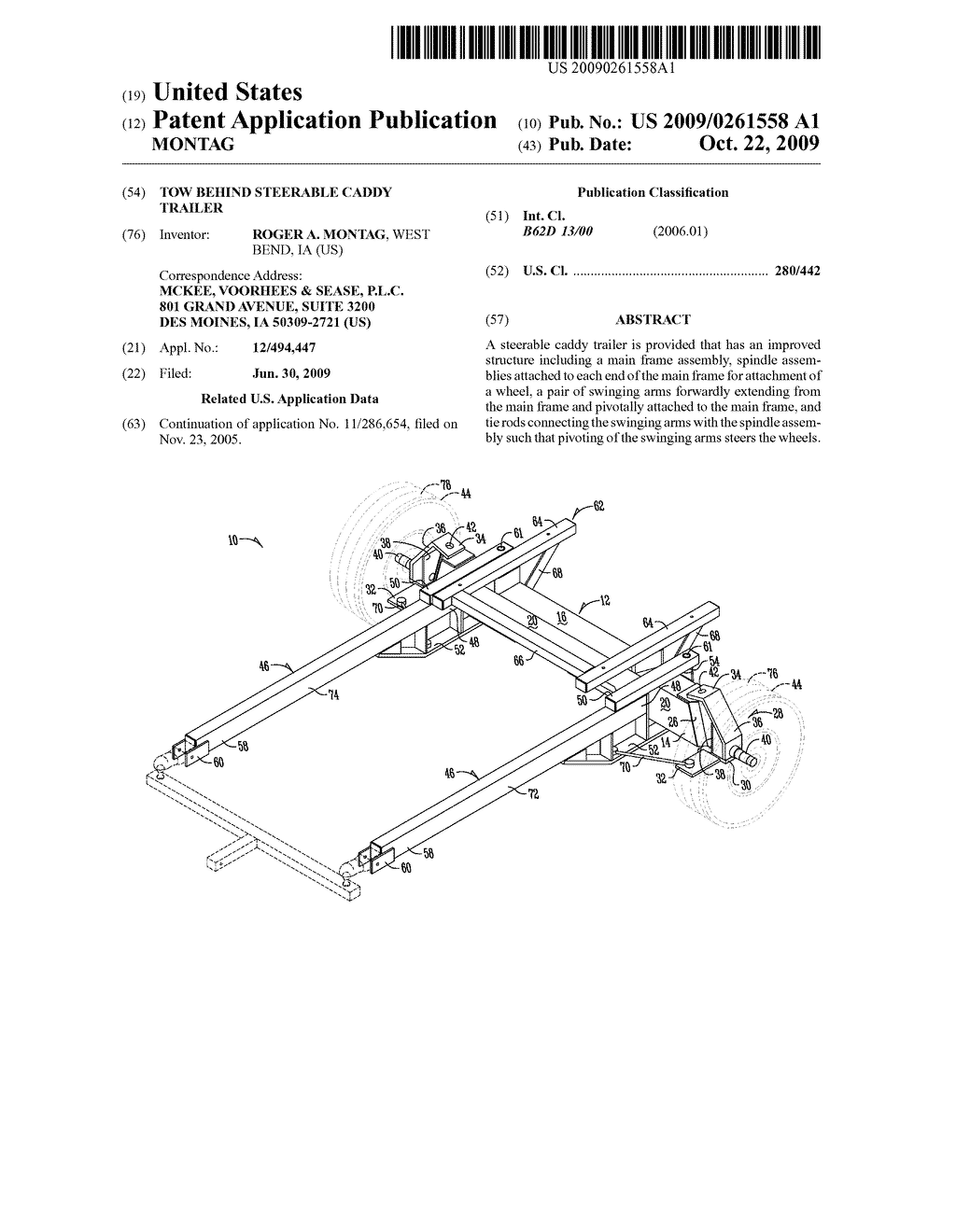 TOW BEHIND STEERABLE CADDY TRAILER - diagram, schematic, and image 01