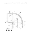 REINFORCED PIPE FITTING WITH ECCENTRIC FLOW PATH diagram and image