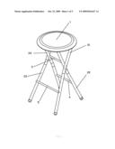 STOOL WITH TELESCOPIC LEGS diagram and image