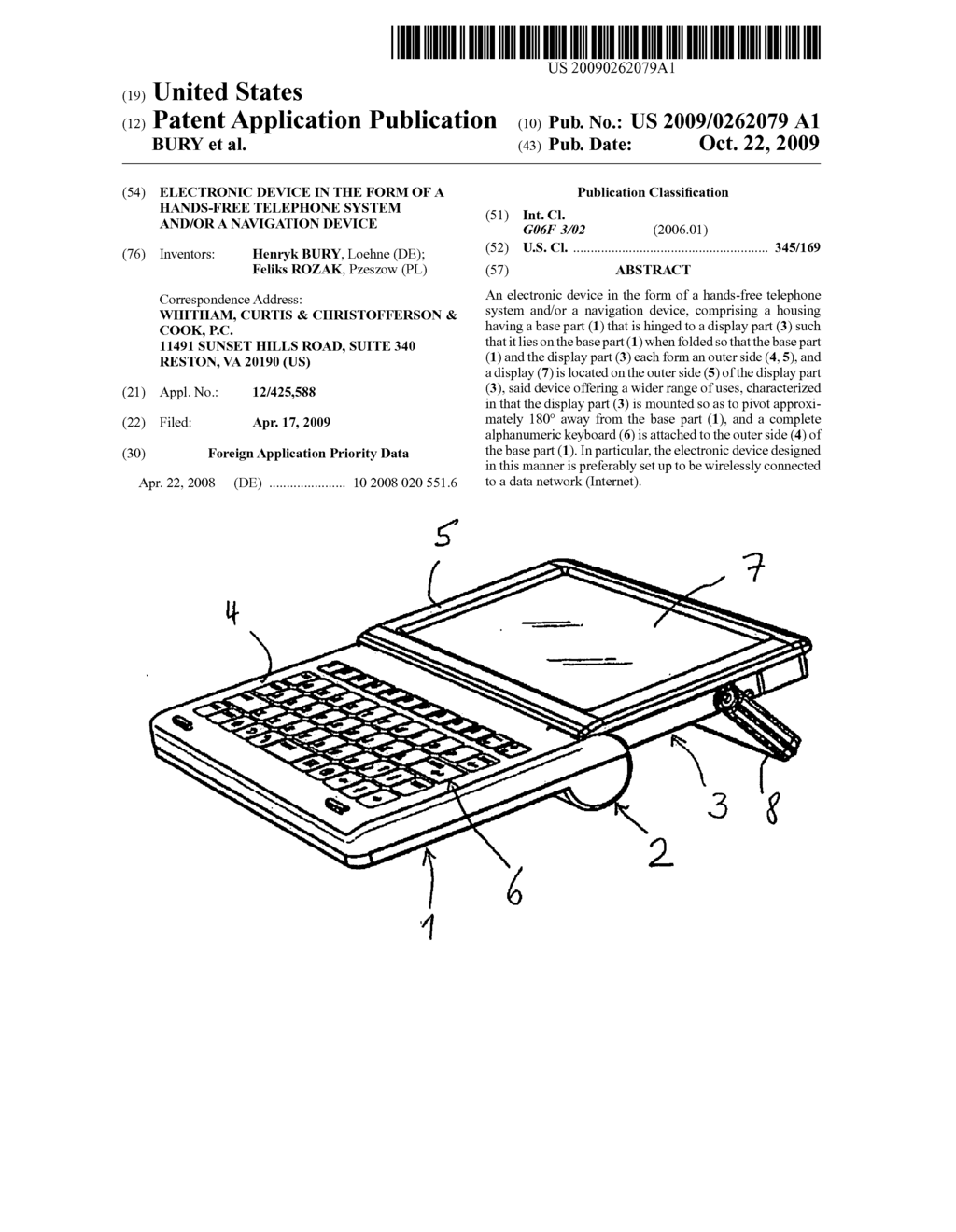 Electronic Device in the Form of a Hands-Free Telephone System and/or a Navigation Device - diagram, schematic, and image 01