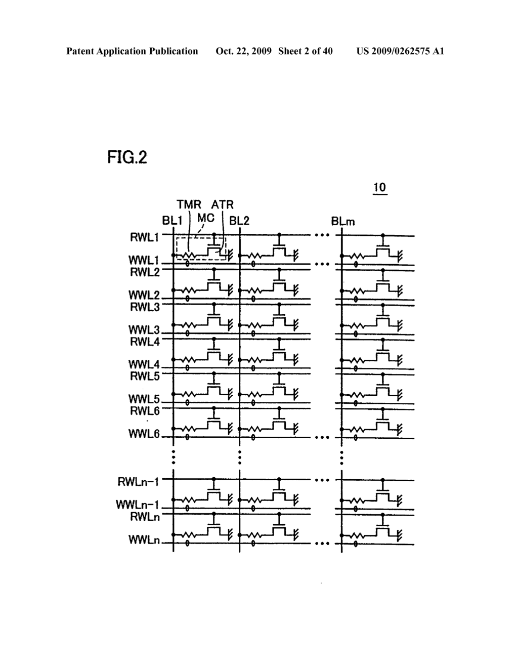 THIN FILM MAGNETIC MEMORY DEVICE CAPABLE OF CONDUCTING STABLE DATA READ AND WRITE OPERATIONS - diagram, schematic, and image 03