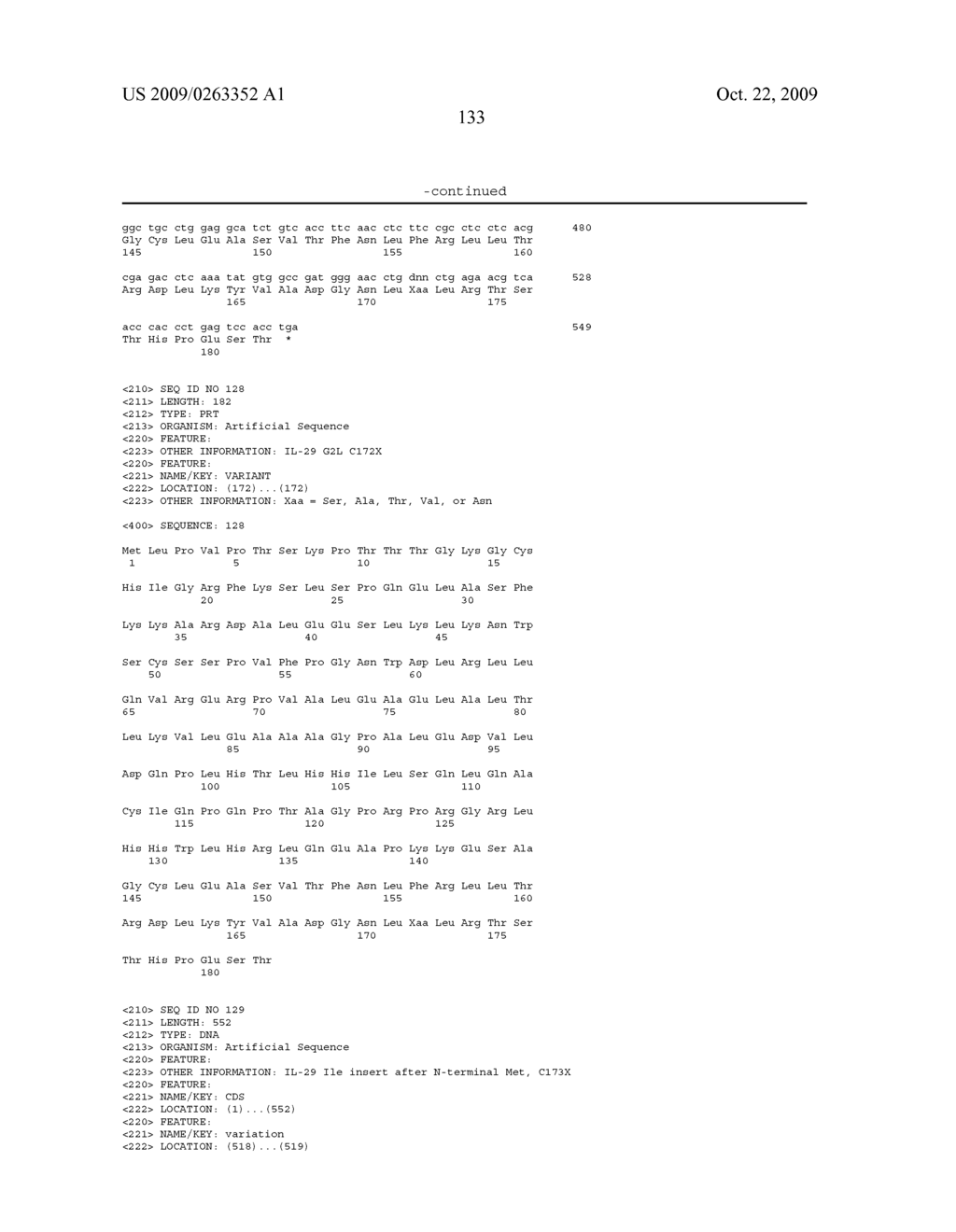 METHODS FOR TREATING VIRAL INFECTION USING IL-28 AND IL-29 CYSTEINE MUTANTS - diagram, schematic, and image 134