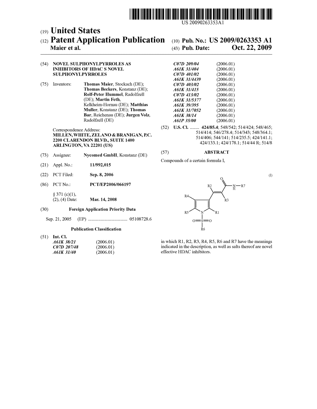 Novel Sulphonylpyrroles as Inhibitors of Hdac S Novel Sulphonylpyrroles - diagram, schematic, and image 01