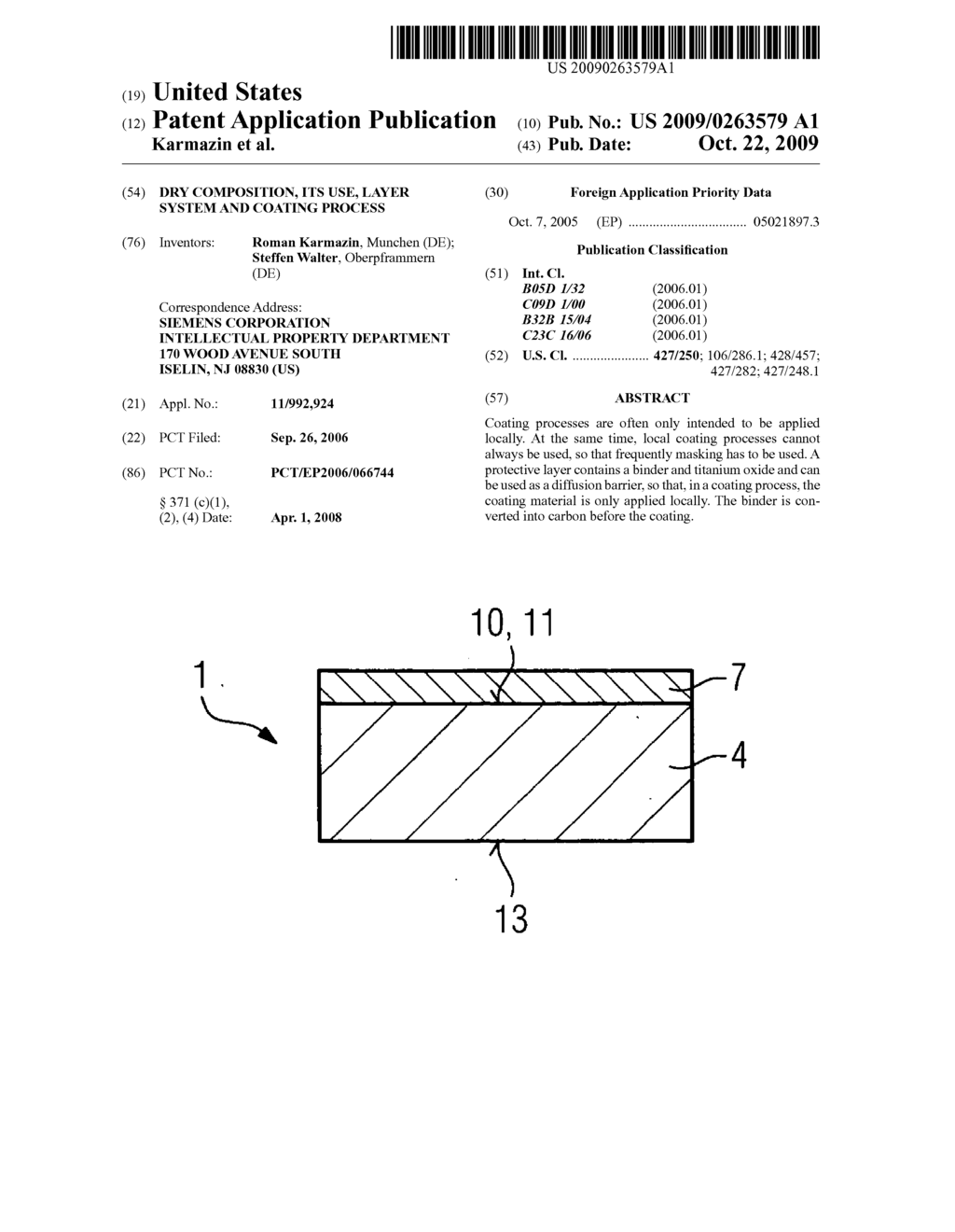 Dry Composition, Its Use, Layer System and Coating Process - diagram, schematic, and image 01