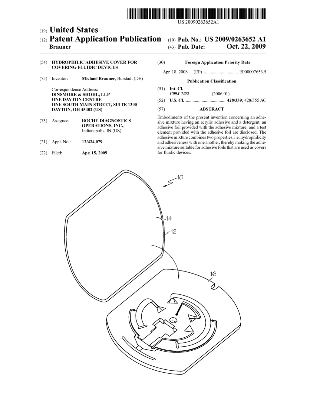 HYDROPHILIC ADHESIVE COVER FOR COVERING FLUIDIC DEVICES - diagram, schematic, and image 01