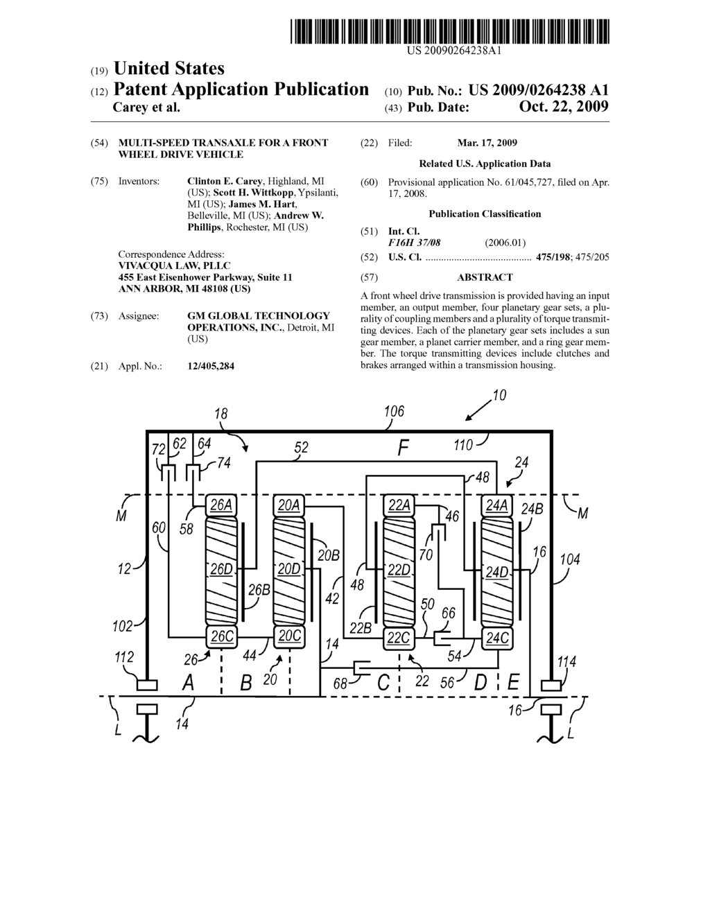 MULTI-SPEED TRANSAXLE FOR A FRONT WHEEL DRIVE VEHICLE - diagram, schematic, and image 01