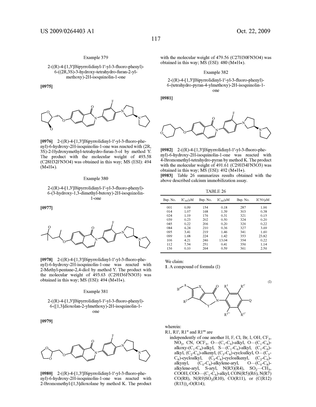 NOVEL AZACYCLYL-SUBSTITUTED ARYLDIHYDROISOQUINOLINONES, PROCESS FOR THEIR PREPARATION AND THEIR USE AS MEDICAMENTS - diagram, schematic, and image 118