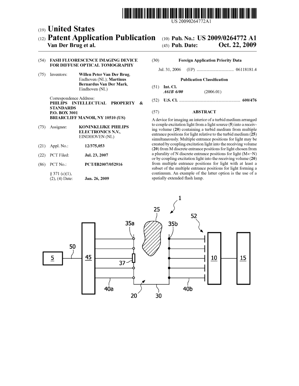 FASH FLUORESCENCE IMAGING DEVICE FOR DIFFUSE OPTICAL TOMOGRAPHY - diagram, schematic, and image 01