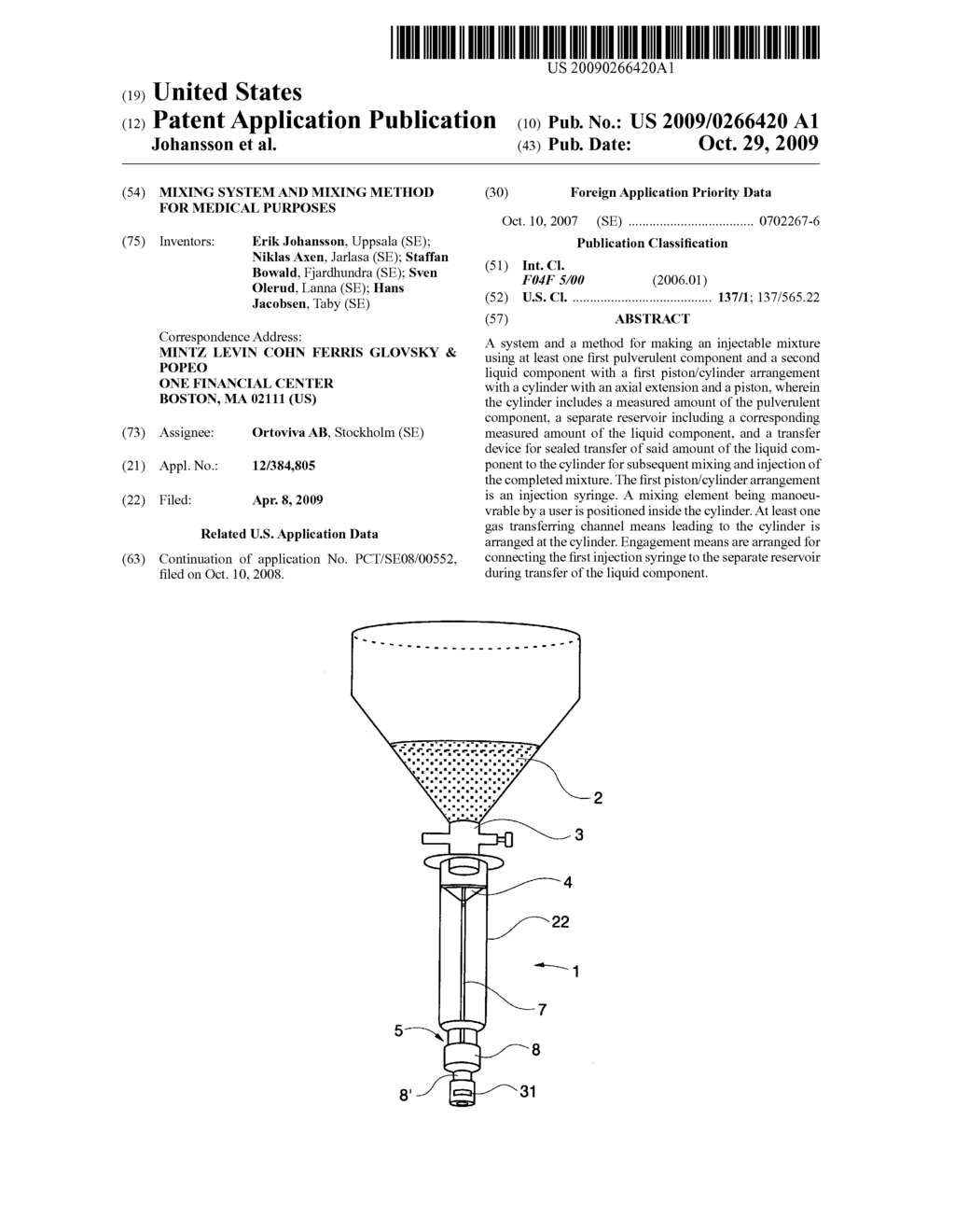 Mixing system and mixing method for medical purposes - diagram, schematic, and image 01