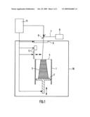 Process Chamber and Method for Processing a Material by a Directed Beam of Electromagnetic Radiation, in Particular for a Laser Sintering Device diagram and image