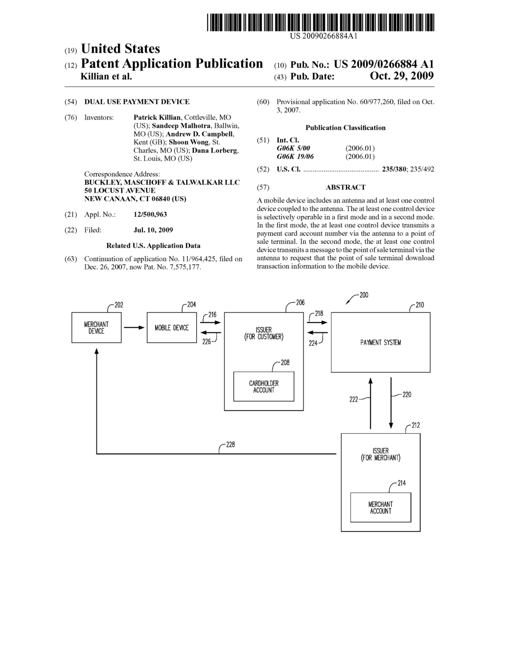 DUAL USE PAYMENT DEVICE - diagram, schematic, and image 01