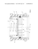 Electromagnetic fuel injector for gaseous fuels with anti-wear stop device diagram and image