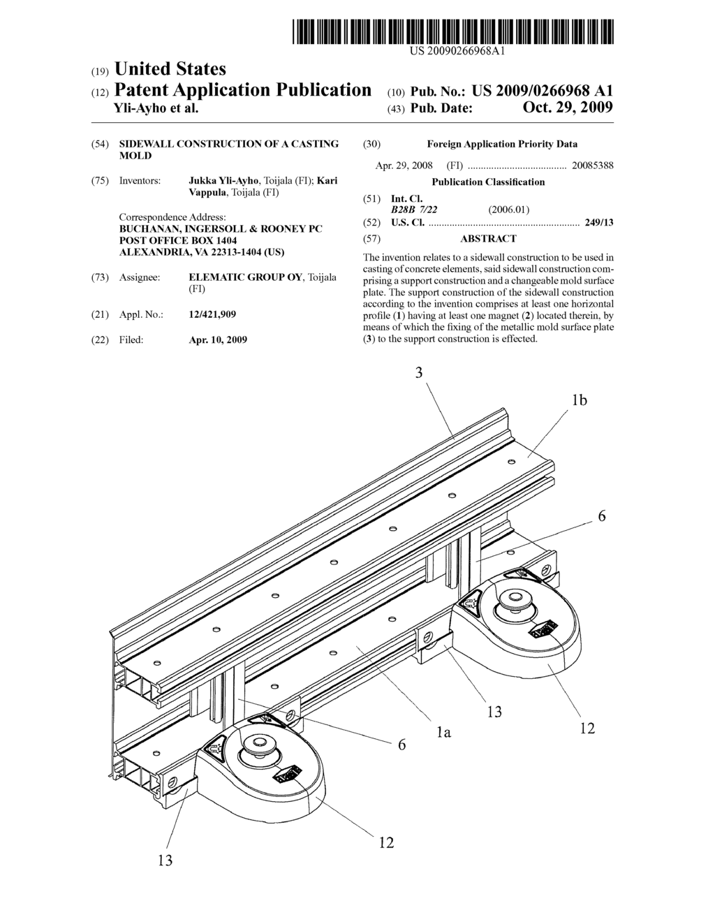 SIDEWALL CONSTRUCTION OF A CASTING MOLD - diagram, schematic, and image 01