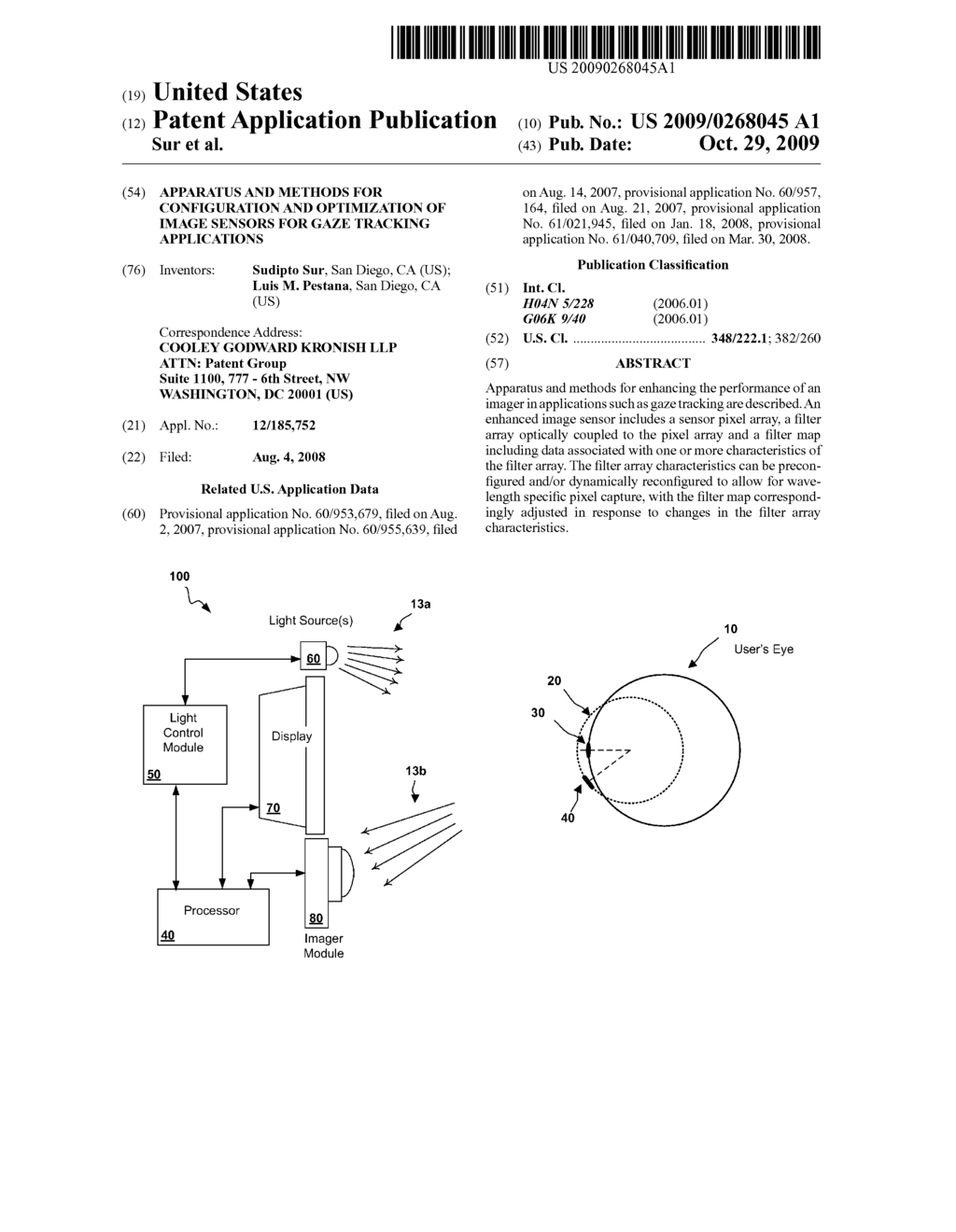 APPARATUS AND METHODS FOR CONFIGURATION AND OPTIMIZATION OF IMAGE SENSORS FOR GAZE TRACKING APPLICATIONS - diagram, schematic, and image 01