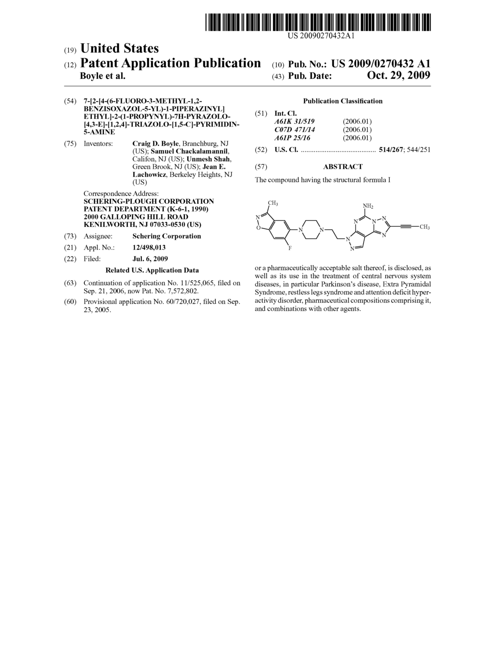 7-[2-[4-(6-FLUORO-3-METHYL-1,2-BENZISOXAZOL-5-YL)-1-PIPERAZINYL]ETHYL]-2-(- 1-PROPYNYL)-7H-PYRAZOLO-[4,3-e]-[1,2,4]-TRIAZOLO-[1,5-c]-PYRIMIDIN-5-AMINE - diagram, schematic, and image 01