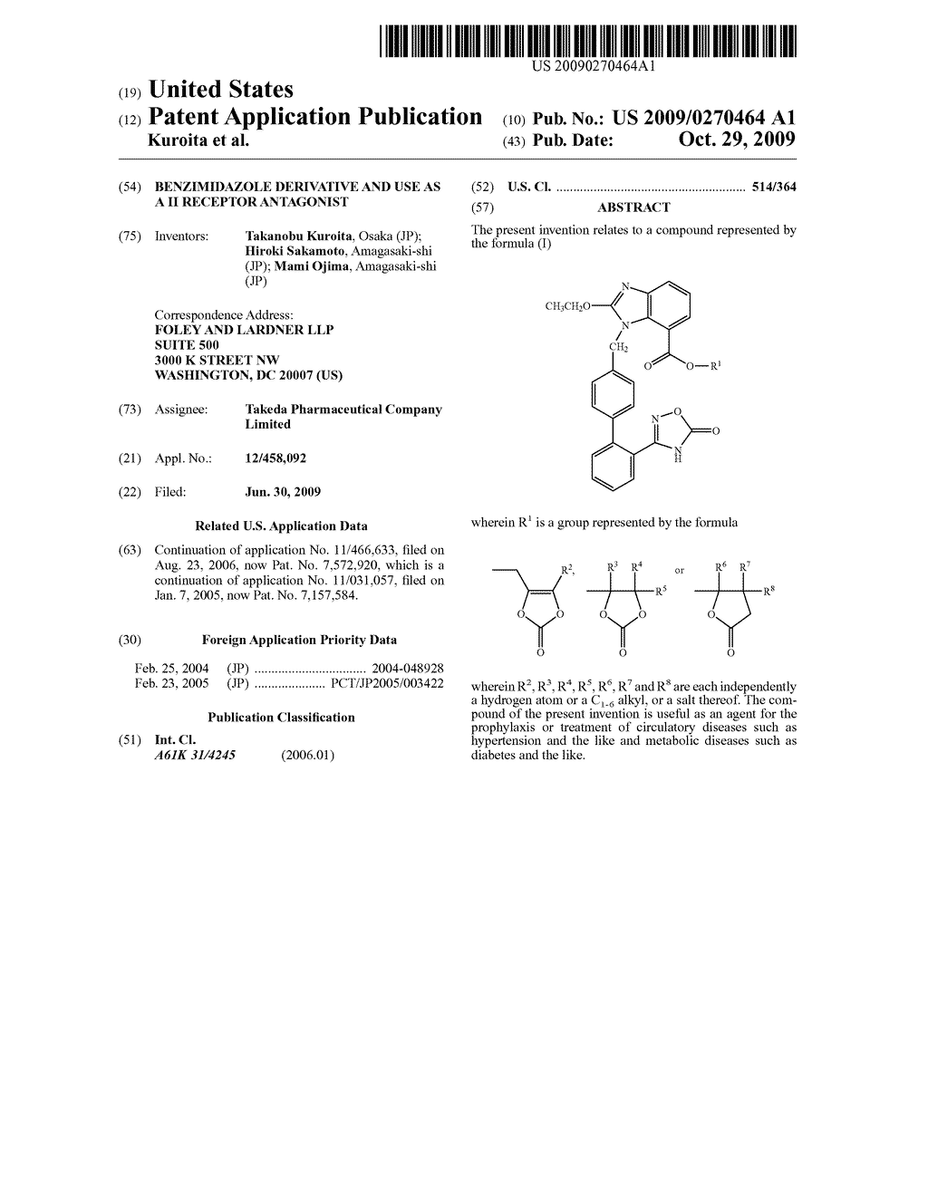 Benzimidazole derivative and use as a II receptor antagonist - diagram, schematic, and image 01