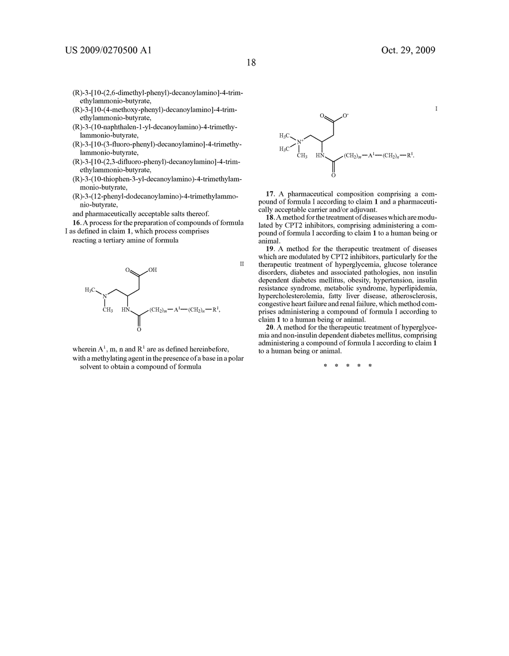 4-TRIMETHYLAMMONIO-BUTYRATES AS CPT2 INHIBITORS - diagram, schematic, and image 19