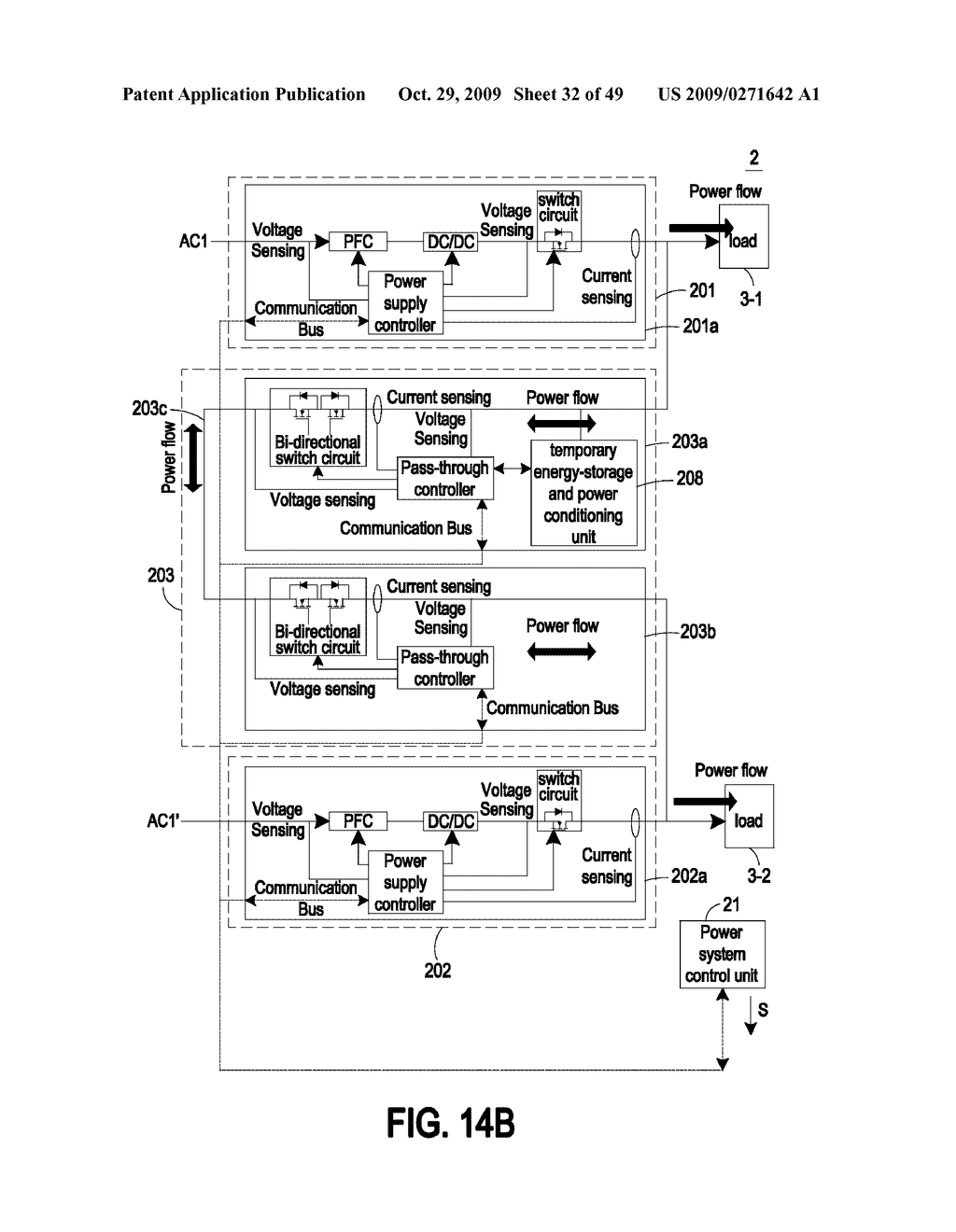 POWER MANAGEMENT SYSTEM CAPABLE OF SAVING POWER AND OPTIMIZING OPERATING EFFICIENCY OF POWER SUPPLIES FOR PROVIDING POWER WITH BACK-UP OR REDUNDANCY TO PLURAL LOADS - diagram, schematic, and image 33