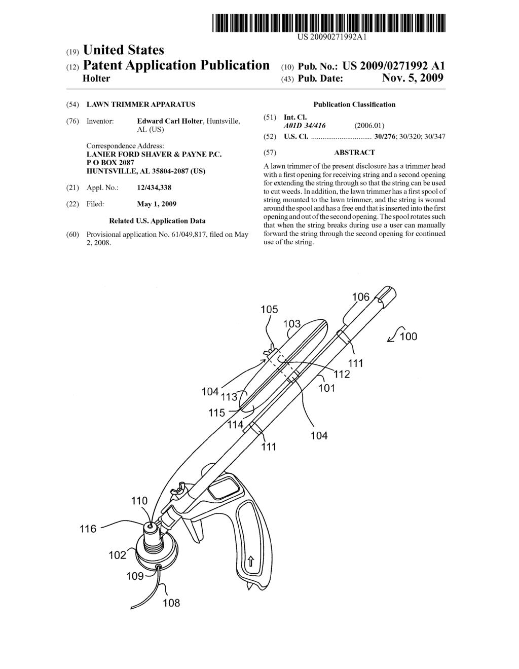 Lawn Trimmer Apparatus - diagram, schematic, and image 01