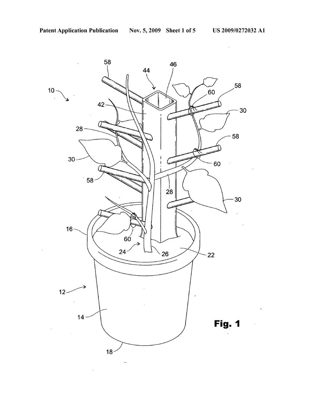 Flower pot plant hold up device - diagram, schematic, and image 02