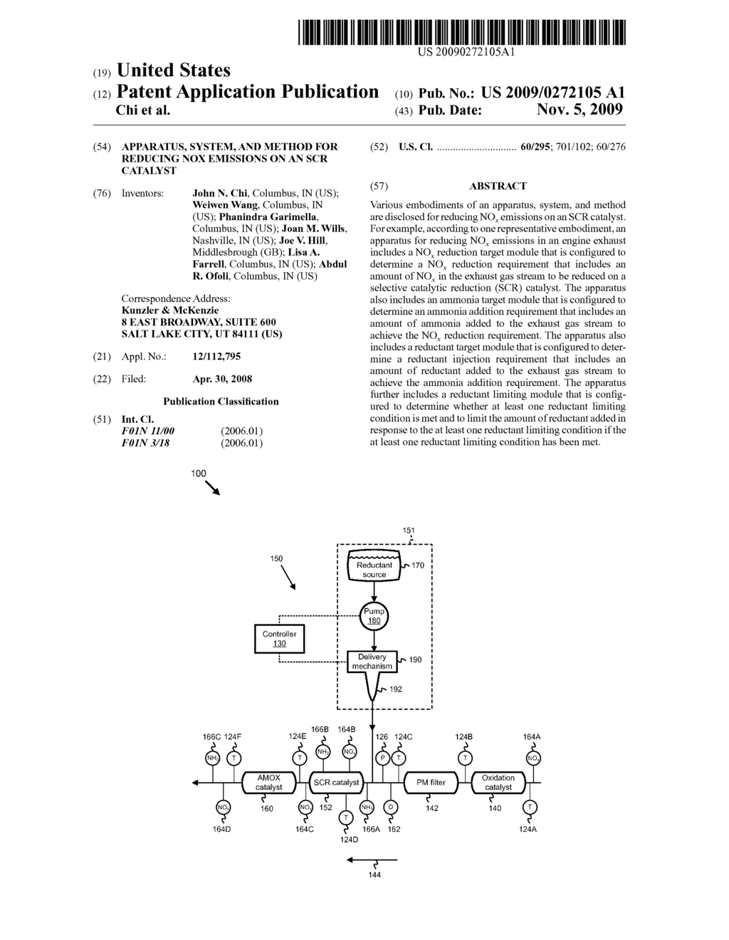 APPARATUS, SYSTEM, AND METHOD FOR REDUCING NOx EMISSIONS ON AN SCR CATALYST - diagram, schematic, and image 01